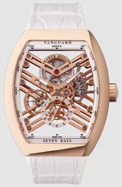 Review Franck Muller VANGUARD 7 DAYS POWER RESERVE SKELETON Replica Watch V45S6SQT 5NBC - Click Image to Close